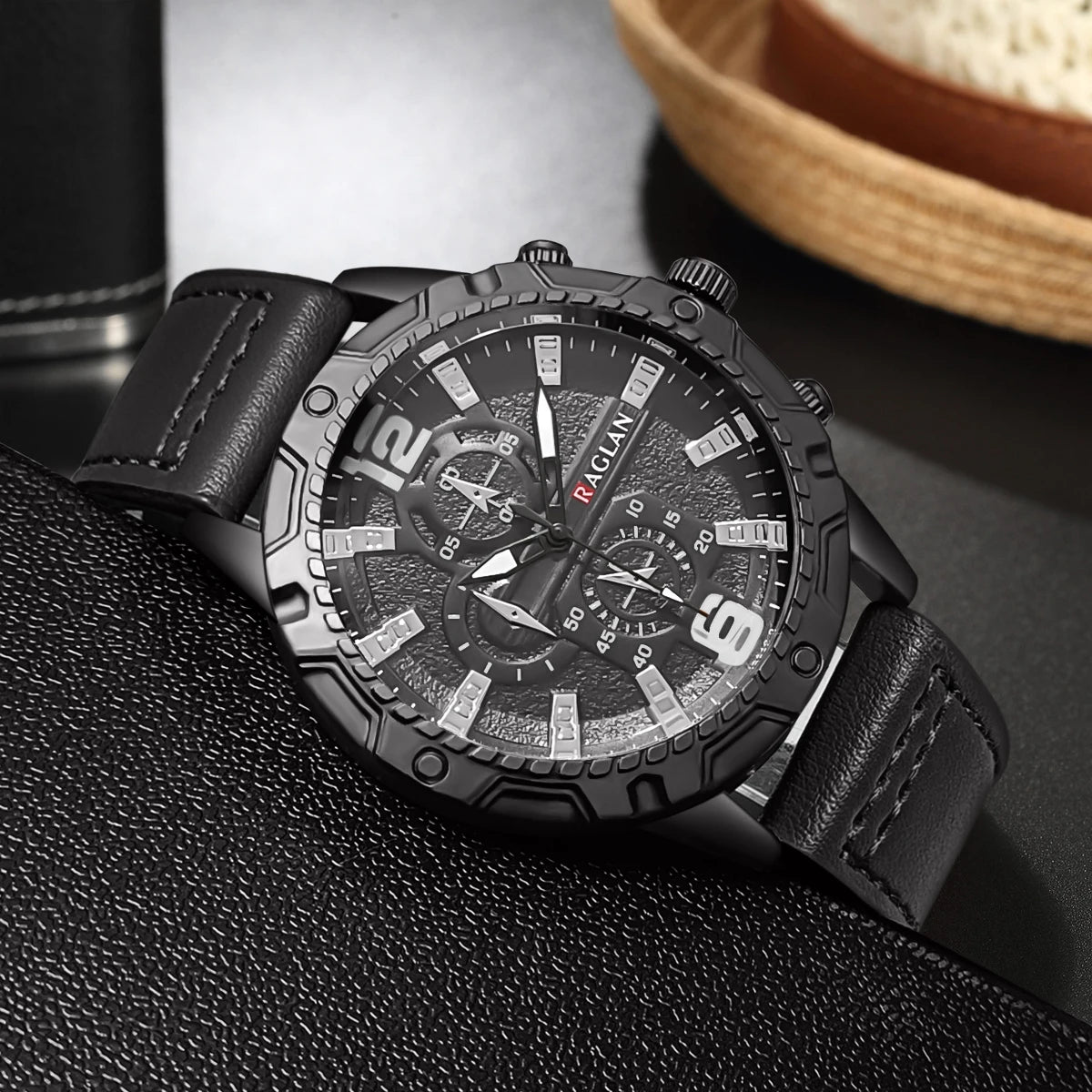 Toppmerkeklokke for menn Moteklokker Lærrem Klokke Herre Armbåndsur Gave Relogio Masculino Reloj Hombres