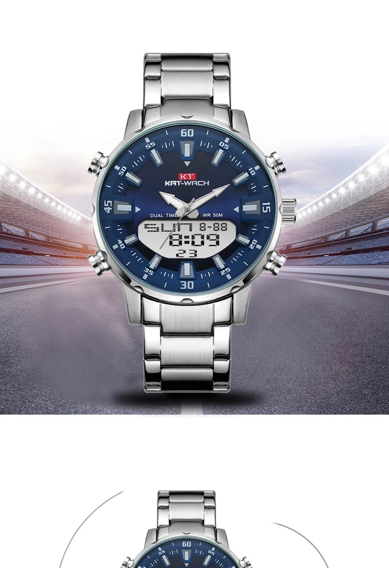 KAT-WACH Men Quartz Wrist Watch  2024 High Quality Luxury  Original Waterproof Digital Watches