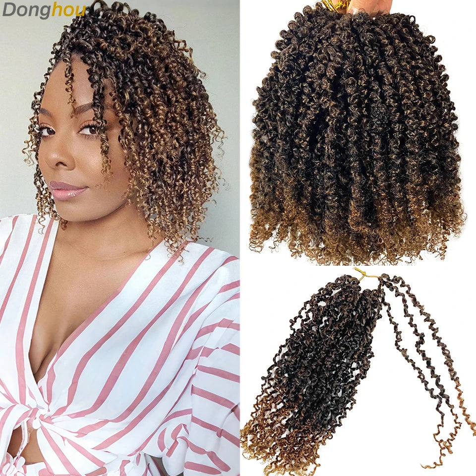 Yanky Twists Crochet Hair Blonde Ginger 1B30 Ombre Red Natural 1B 4 T30 Yanky Twist Curls Crochet Hair Extension For Black Women