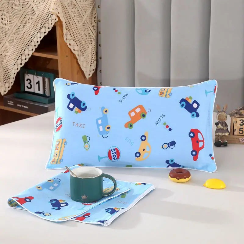 Funda de almohada individual de algodón nueva para niños, funda protectora de almohada especial para siestas de jardín de infancia, funda de almohada para bebé con estampado de dibujos animados