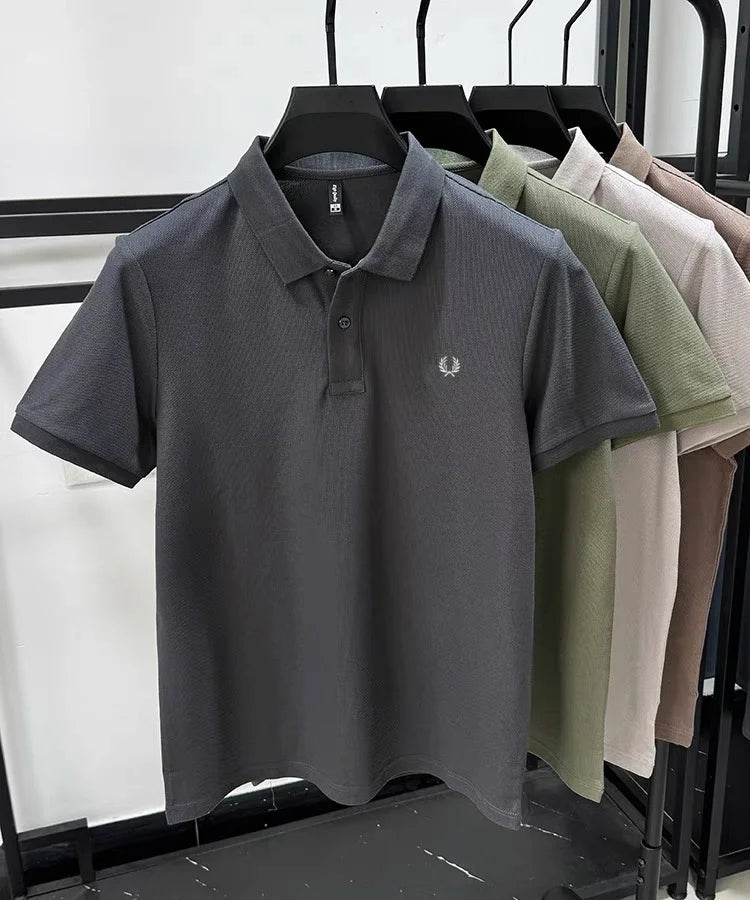Luxury brand 100% cotton short sleeve men's polo shirt summer high-end fashion classic embroidery business casual golf T-shirt