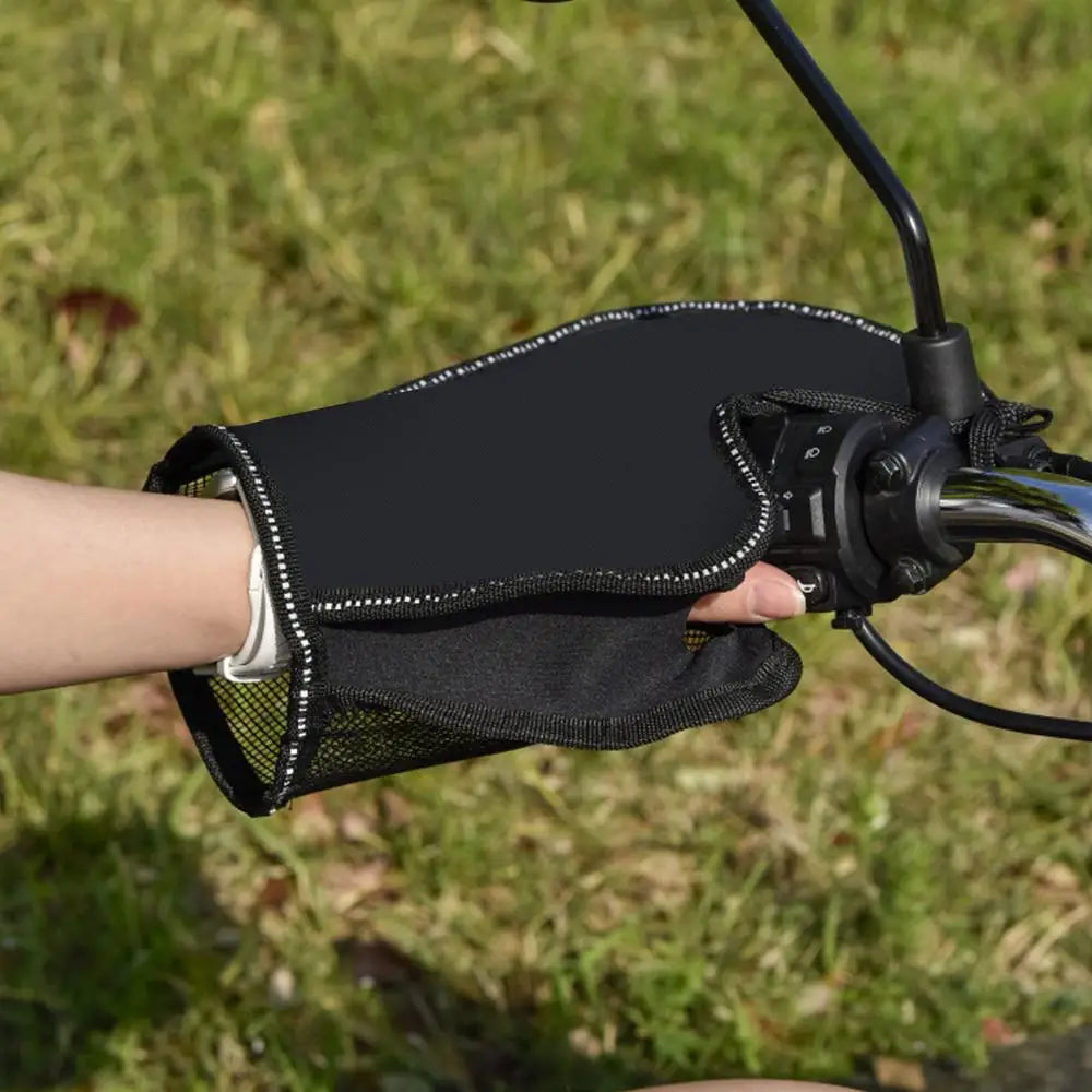 1pair Summer Motorcycle Handlebar Muffs Sun Protection Gloves Breathable Waterproof Oxford Cloth Mesh Riding Gloves