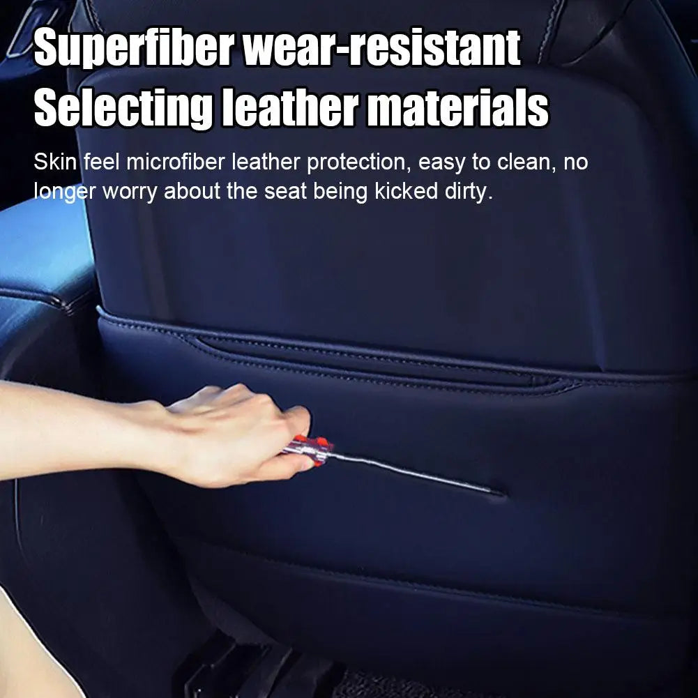 Protector de asiento de coche de alta calidad para niños, protector de respaldo de asiento de coche de cuero PU, protector de asiento de coche para niños, alfombrilla antideslizante para asiento trasero de coche