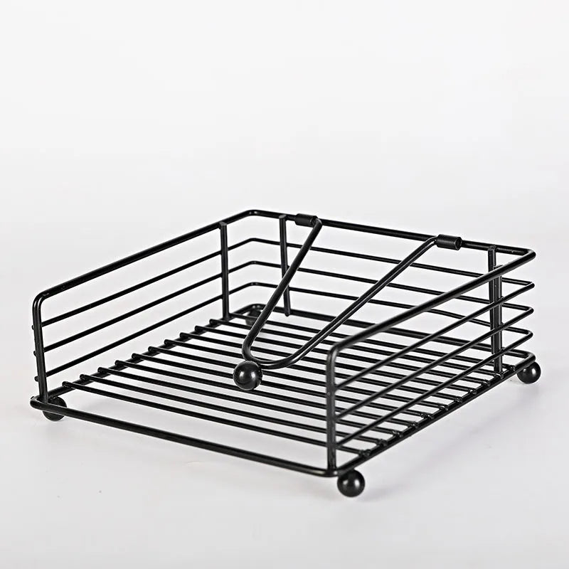 Napkin Holder, Suitable for Kitchen, Restaurant, and Outdoor Use, Matches Various Dining Room Decor Styles, Black,Gold
