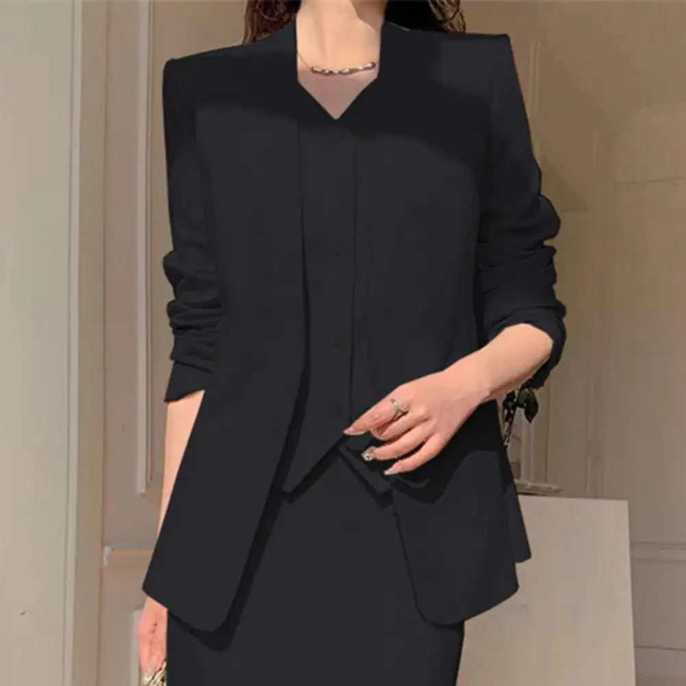 Conjunto de falda y chaqueta de traje para mujer, elegante, de oficina, de negocios, con falda midi, conjunto de falda de cintura alta para mujer que se desplaza al trabajo