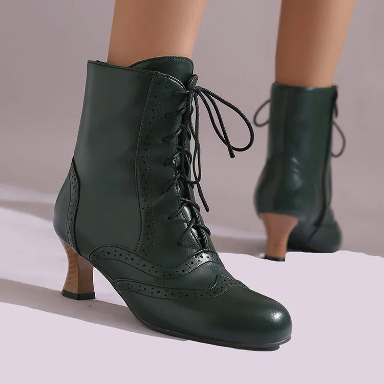 New Fashion Boots for Women High Quality Leather Women's Short Boots Daily Women High Heels Lightweight Womens Shoes Botas Mujer