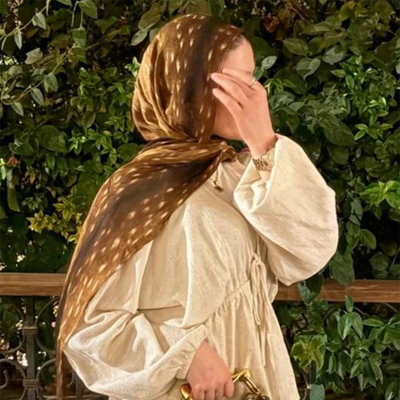 Estampado de acuarela, hiyab musulmán, pañuelo de mármol, suave, transpirable, protección solar, ligero, chal de playa de verano para mujer