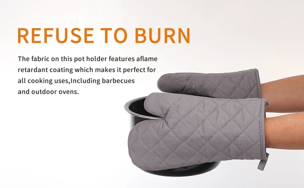 Ensemble de quatre gants de cuisine isolés et résistants à la chaleur, gants de four à micro-ondes, gants de cuisine isolés, ustensiles de cuisson