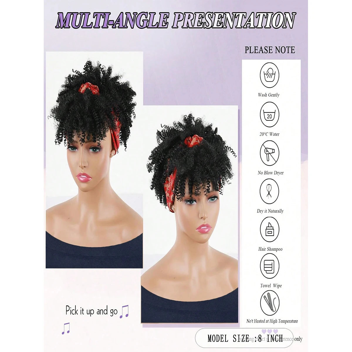 Kinky Curly Headband Wig