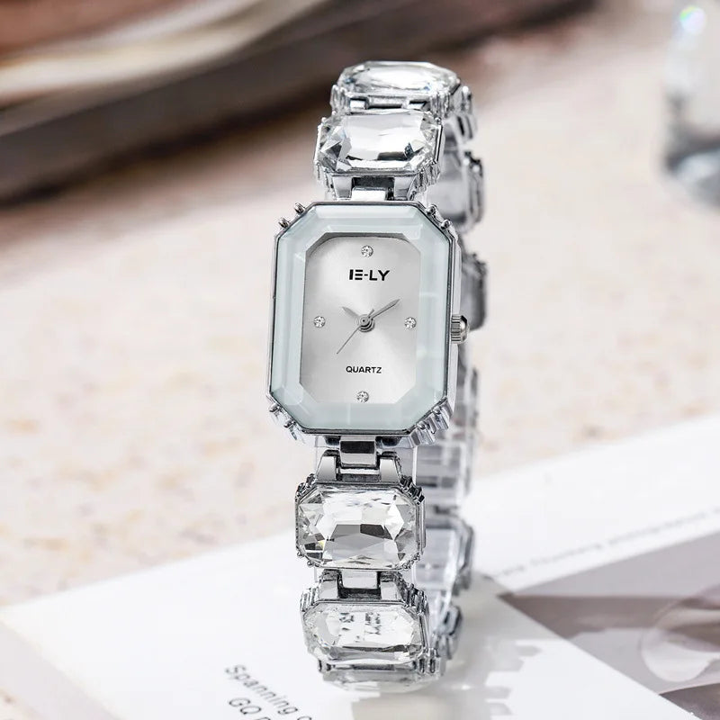 Reloj de mujer de marca, reloj de cuarzo de diamantes grandes, reloj de pulsera de lujo para mujer, reloj famoso, Dropshipping, Reloj Mujer