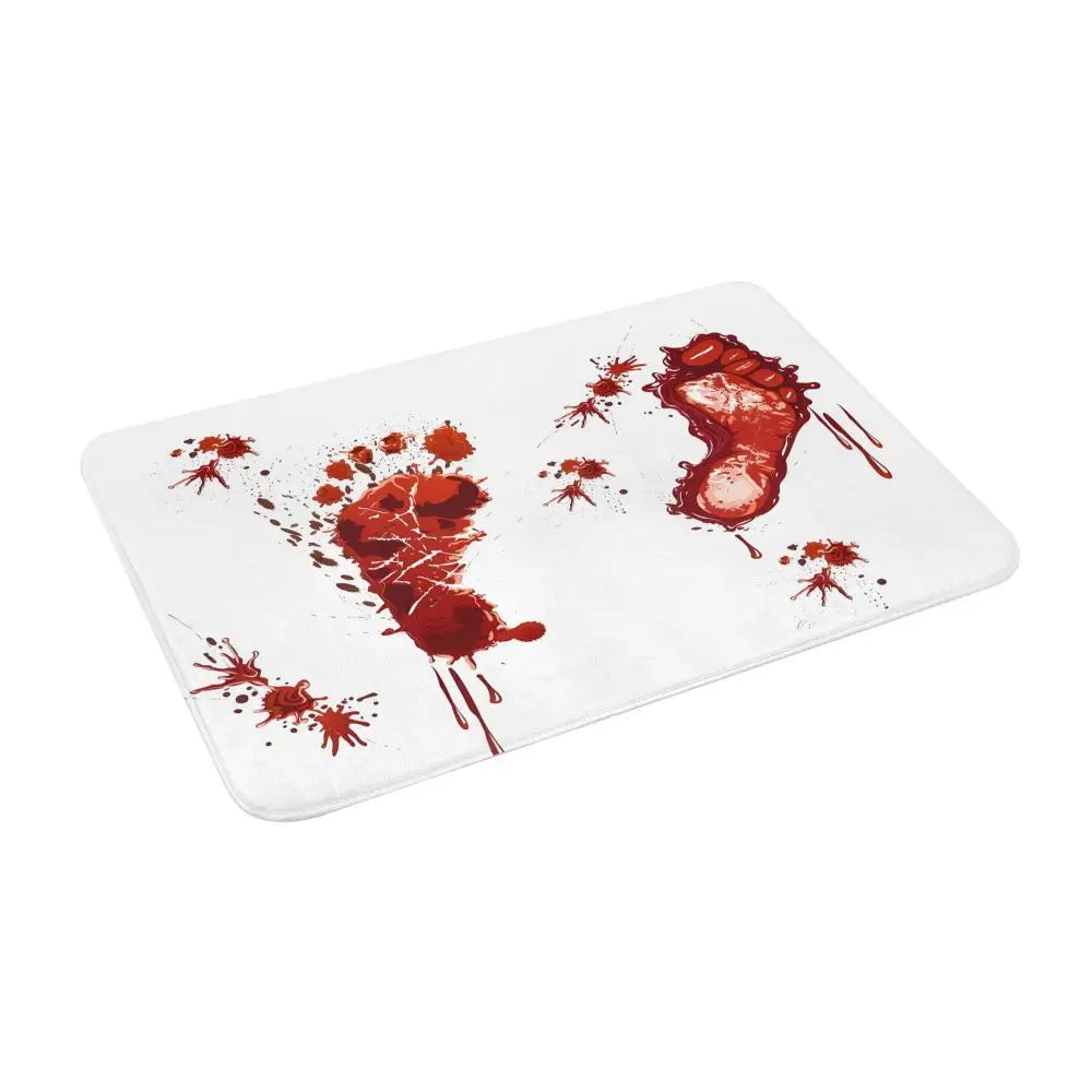 Bloody Footprints Bath Mat Anti-Slip Blood Toilet Pad Quick Dry for Shower Home Entrance Foot Mat Waterproof Bathroom Carpet
