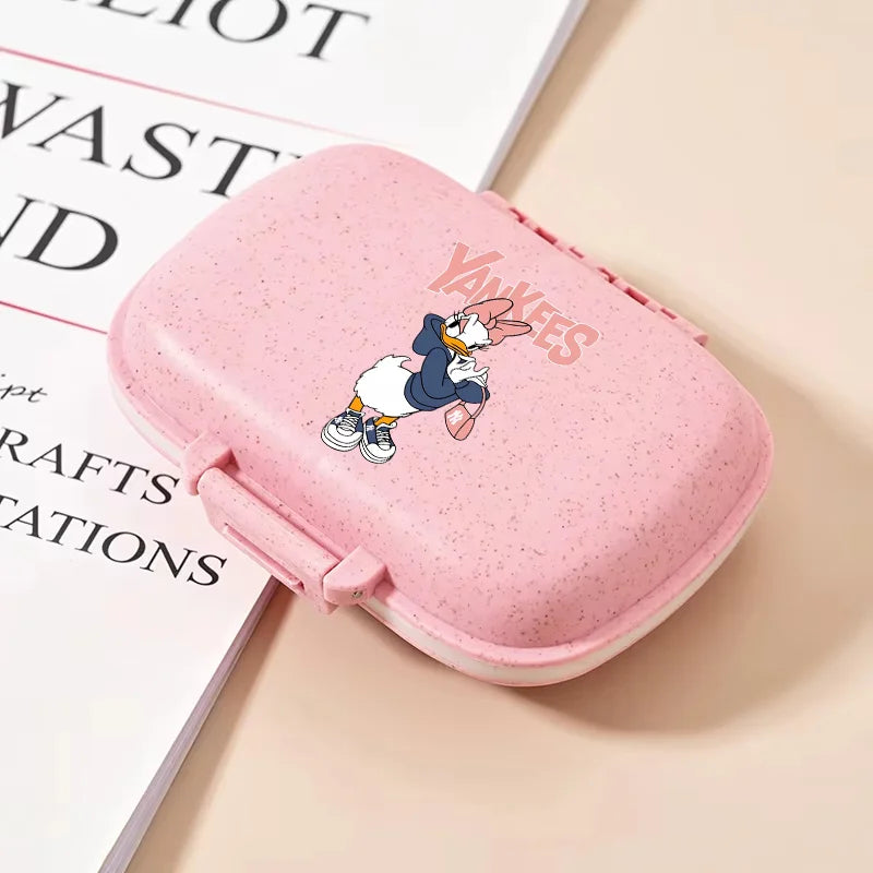Disney Mickey Mouse Candy Box Cartoon Crystal Stickers Medicine Organiser Boys Girls Portable Kawaii Boxes Child Birthday Gift