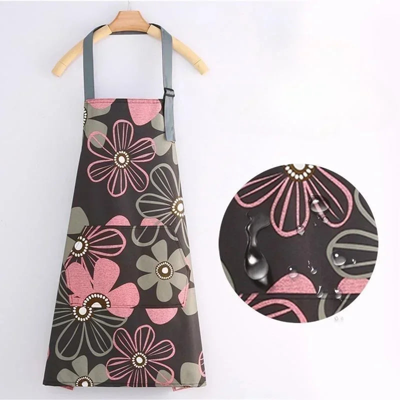 Adjustable Waterproof Kitchen Aprons for Fashion Lovely Cooking Coffee Baking Oil-Proof Anti-dirty Aprons Restaurant Supplies