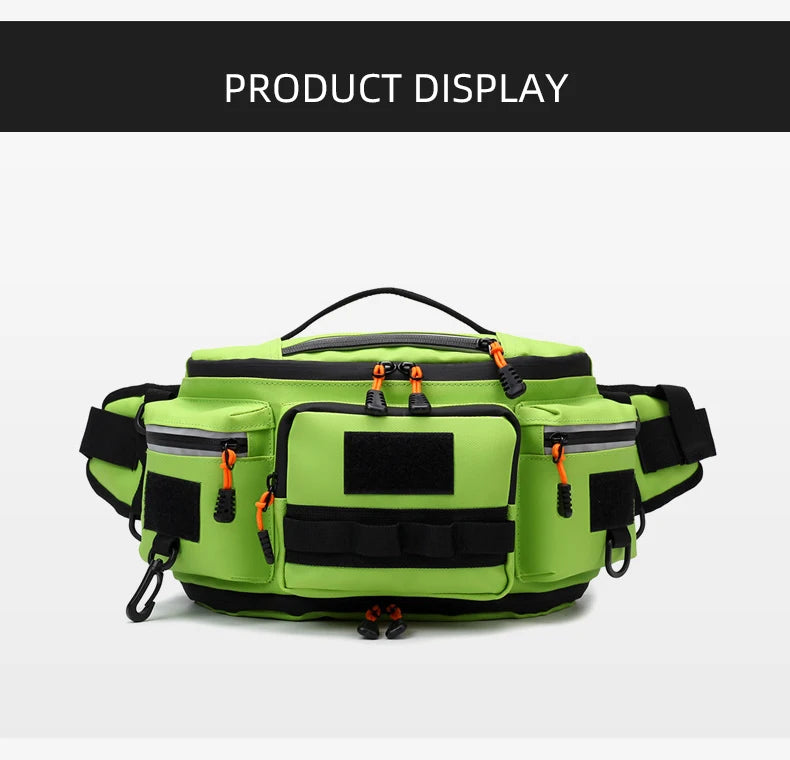 Fishing Lure Waist Bag Large Fish Box Accessories Outdoor Sports Tackle Gear Belt Bag Multi-pockets Crossbody Fishing Bag
