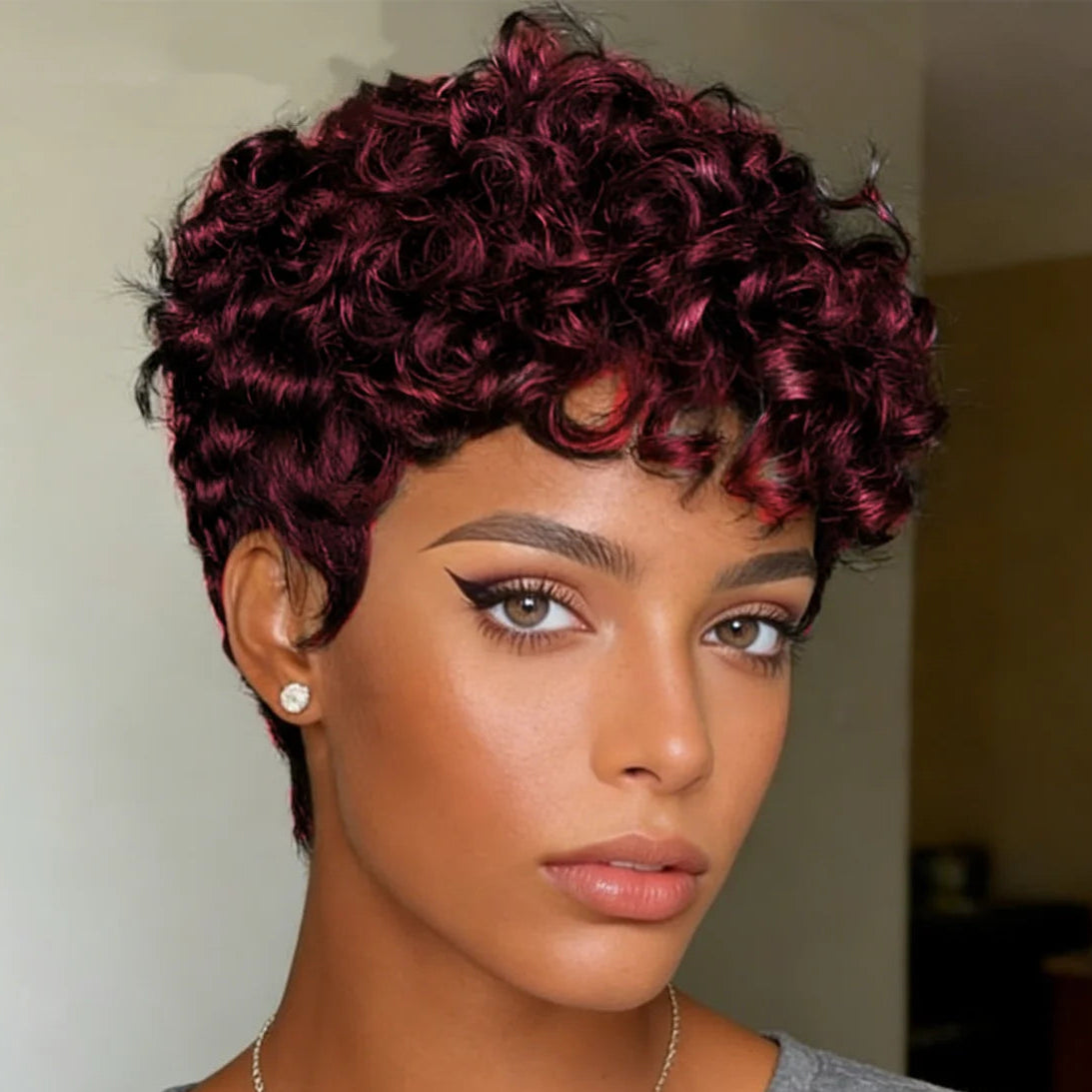 180% Curly Pixie Wig