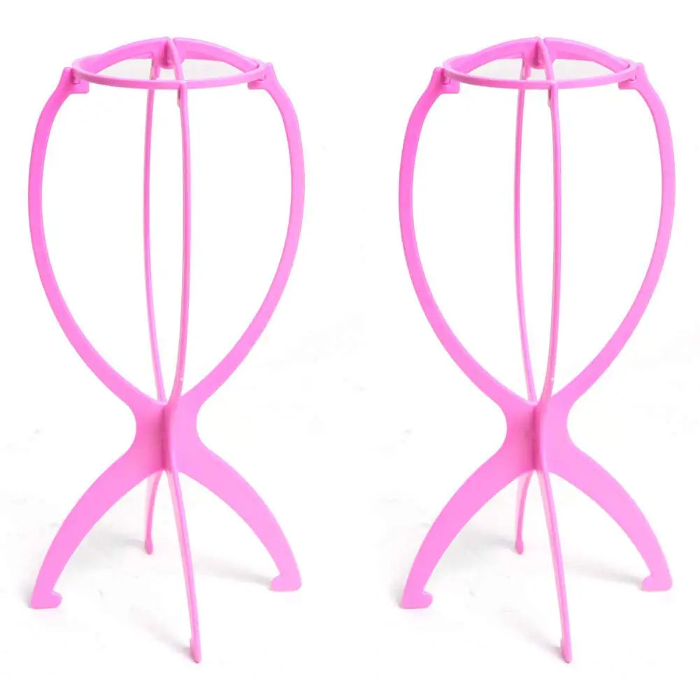 2-Pack Portable Wig Stand Set