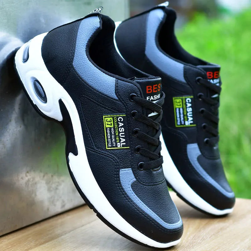 New spring trend sports men's shoes Lace-up thick sole casual breathable fashion shoes Large size Wear skid resistance