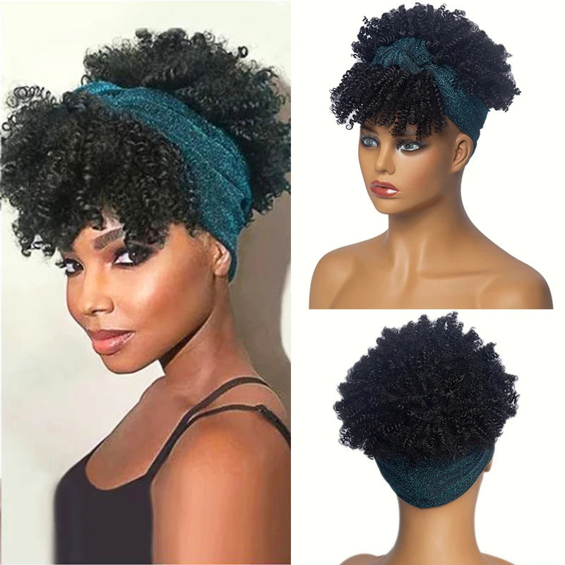 Afro Curly Headband Wig