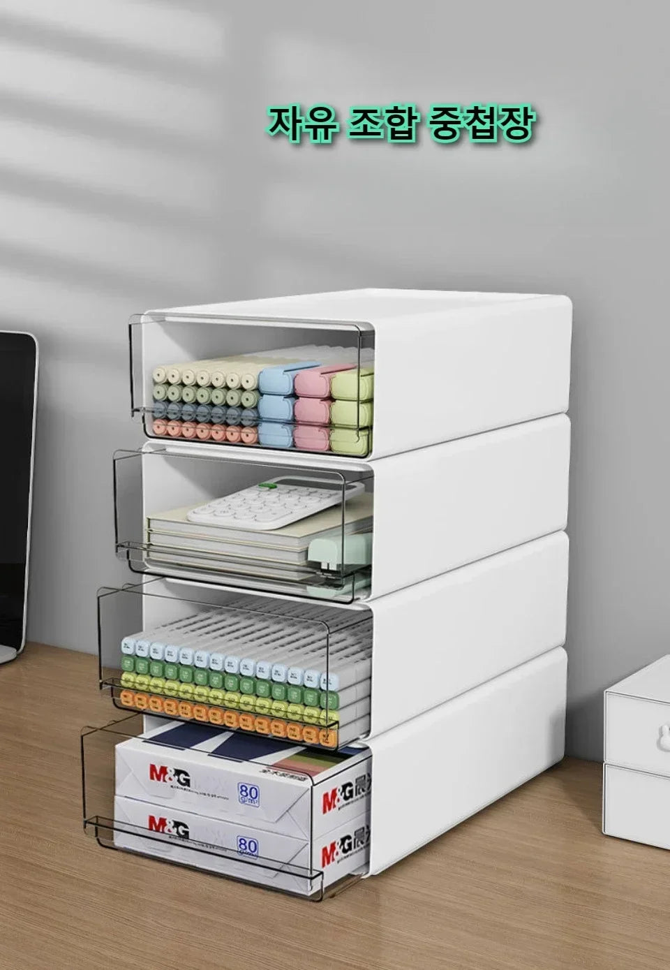 Desktop Organizer Drawer Makeup Storage Box Stationery Finishing Organizer Box Dormitory Desktop Organizer Cabinet  Dustproof