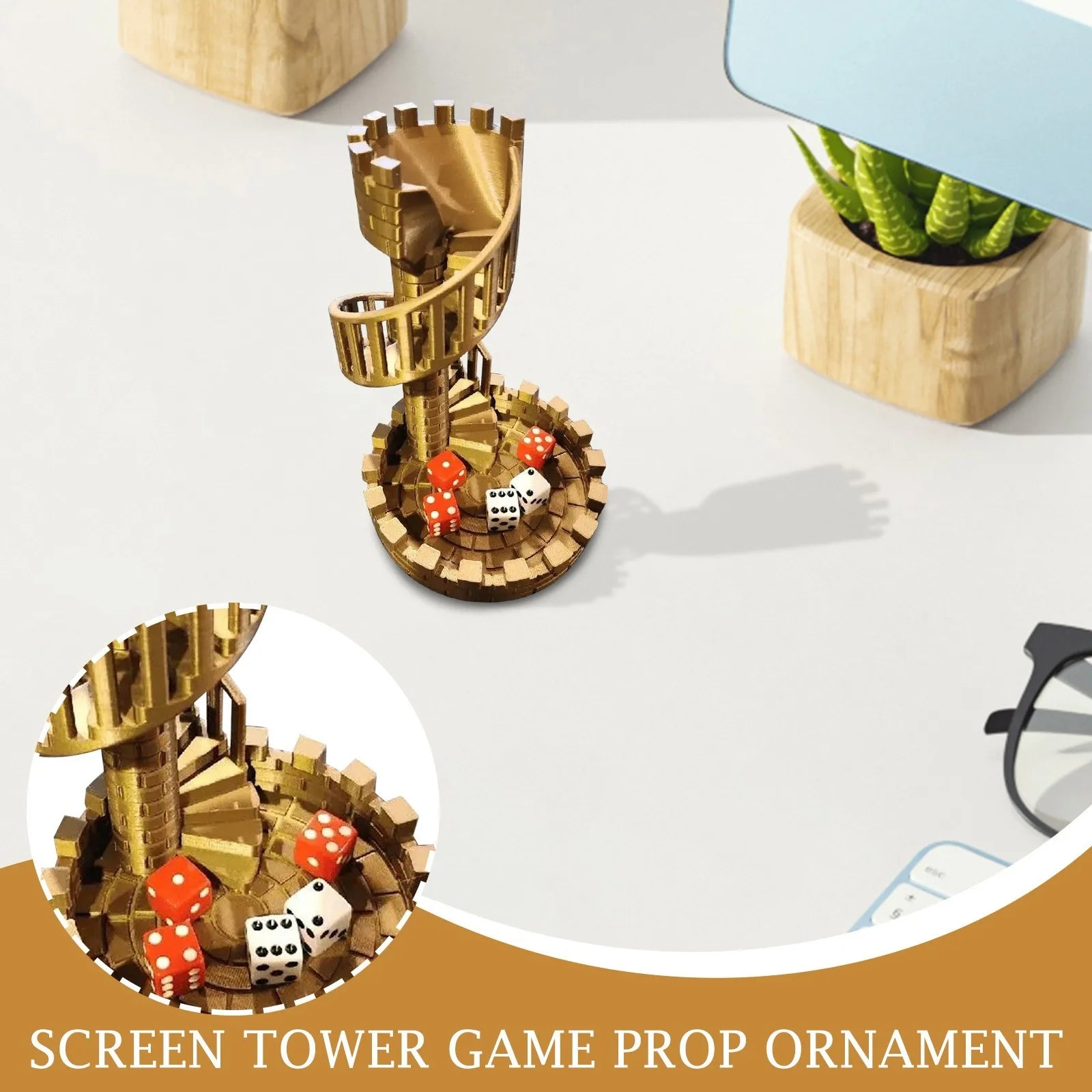 Tabletop Ornament Castle Dice Tower Dice Rolling Tower Dice Tower Ancient Roman Castle Theme Dice Rolling Tower Desktop Decor