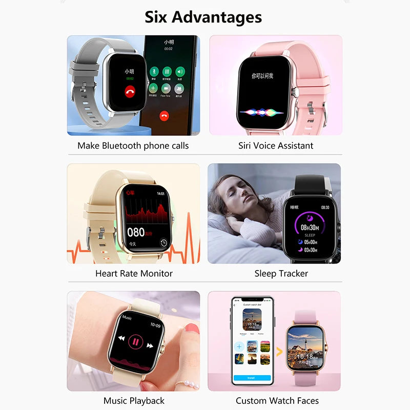 1.83'' Sports Smart Watch Fitness Clock Health Monitor Waterproof Smartwatch Wireless Call Watches for Men Women IOS Xiaomi
