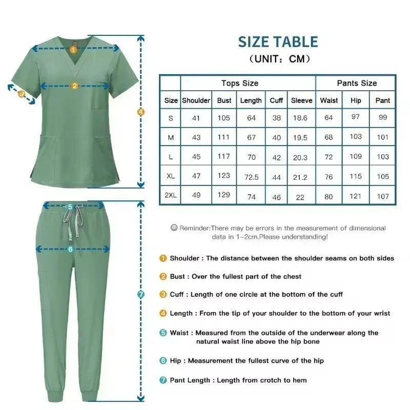 Workwear Nurse Uniform Tops+Straight Pants Medical Nursing Uniform Women Men Pet Shop Beauty Work Suit Doctor Surgery Scrubs Set