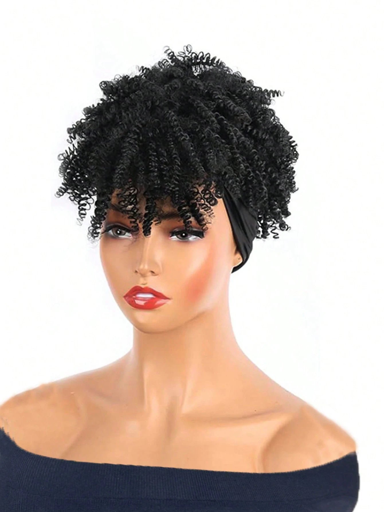 2-in-1 Kinky Curly Headband Wig