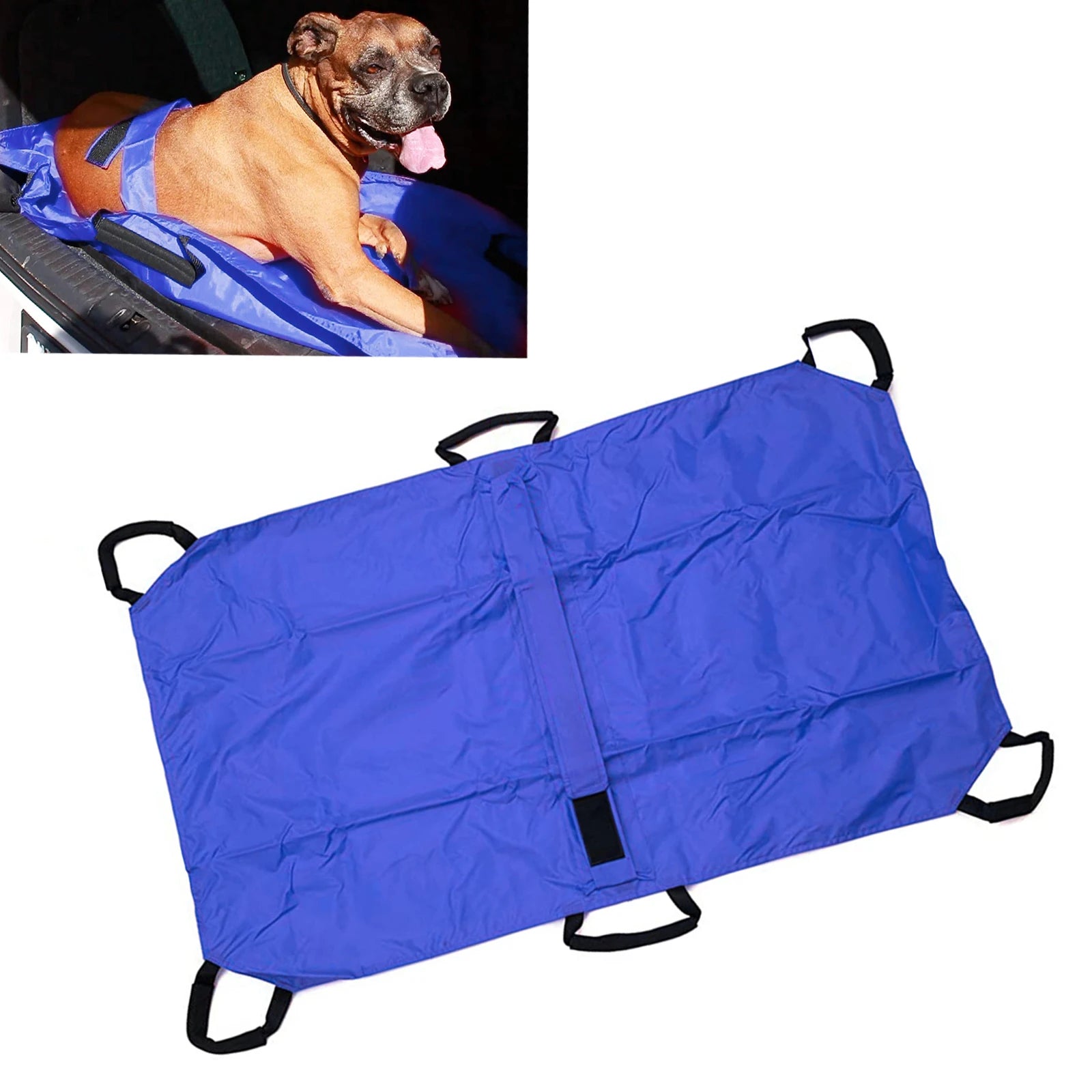 Pet Transport Stretcher,Foldable  Foldable Emergency Animal Carrier Anti-bite Nylon Stra w/6 Handles, 132 lb Capacity, Animal St