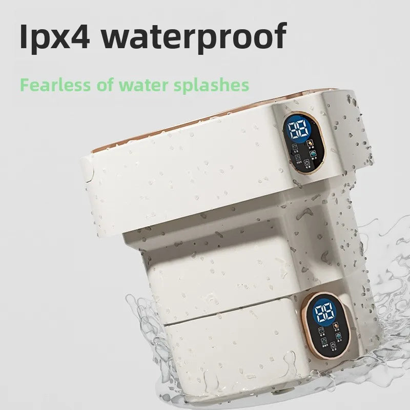 Bærbar, sammenleggbar minivaskemaskin med blålys, smart CNC-steriliseringsvaskemaskin for sovesal