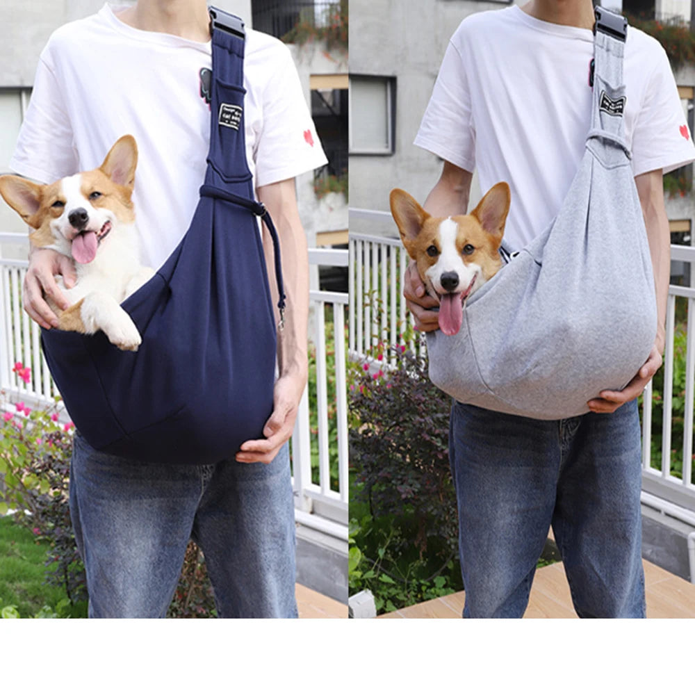Adjustable Pet Dog Carrier Bag Outdoor Travel Puppy Single Shoulder Bags Dogs Comfort Sling Handbag Corgi Puppy Tote Pouch