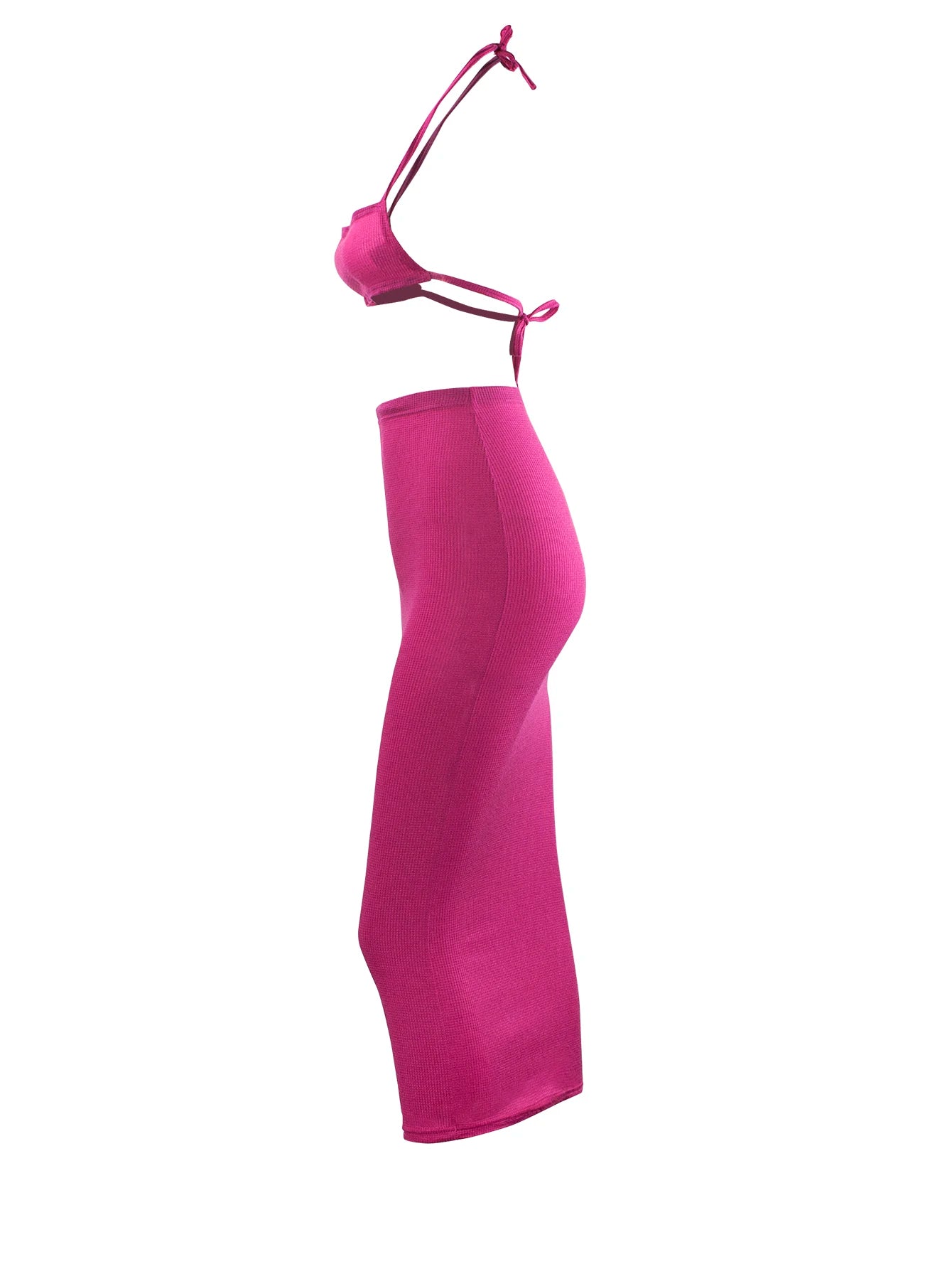 Women Long Skirt 2 Pcs Sets Sexy Strapless Tube Top Bodycon Maxi Skirts Y2k Two Piece Outfit Summer Clothing Beach Wear