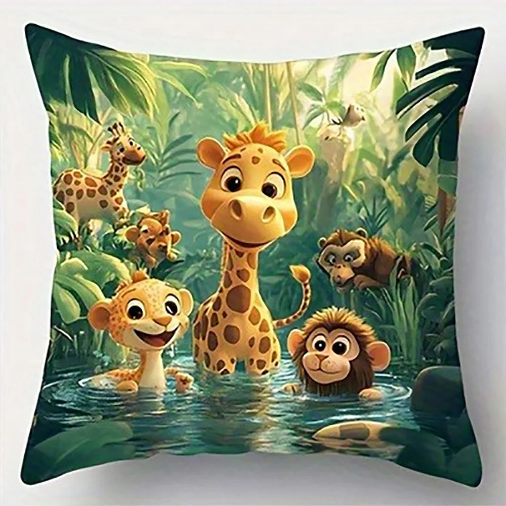 Jungle Animals on PillowcaseSuitable for sofa car bedroom decorative cushion cover pillow cover
