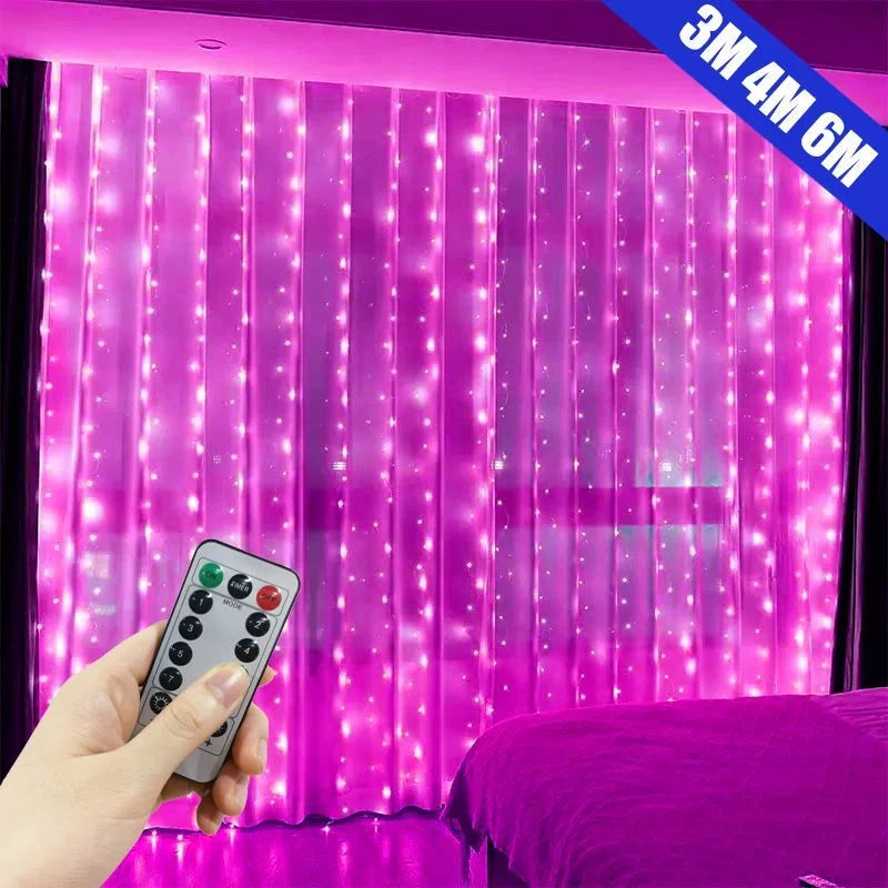 LED String Lights Christmas Decoration Remote Control USB Wedding Garland Curtain 3M Lamp Holiday For Bedroom Bulb Outdoor Fairy