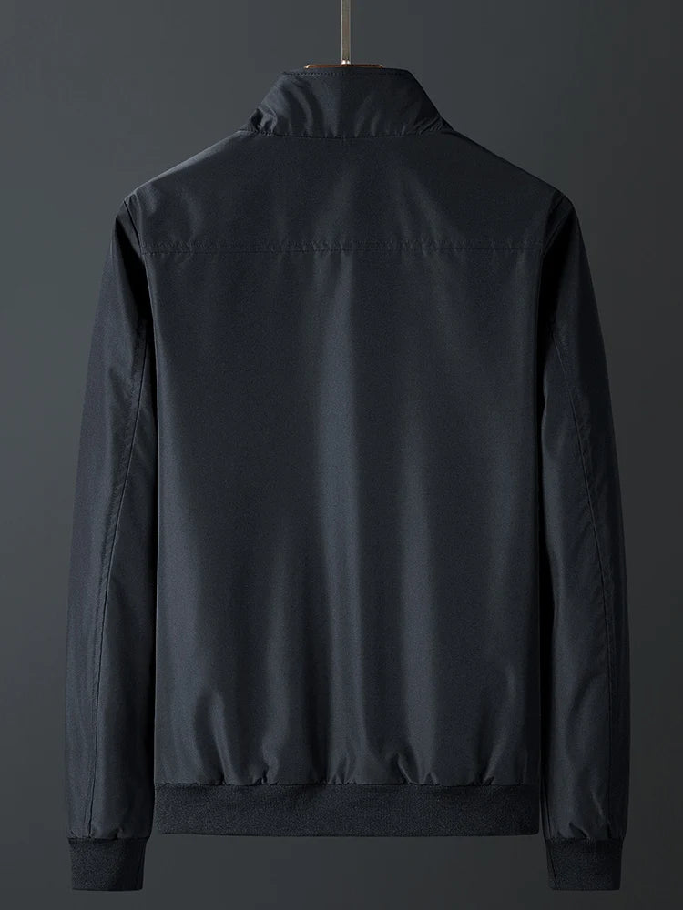 Men's Casual Jacket Spring Autumn New Comfortable Breathable Solid Color Stand Collar Outerwear Fashion Male Clothing