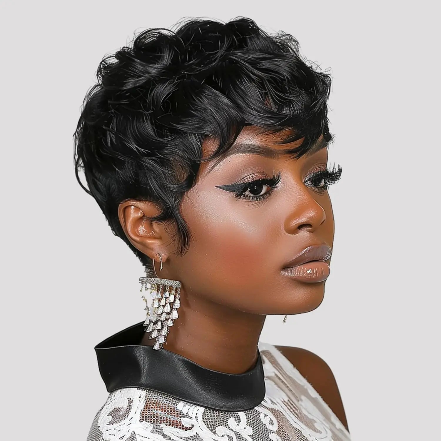 6" Curly Pixie Wig