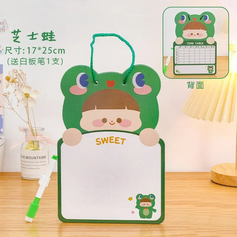 With Pen Cartoon Kids Whiteboard Cardboard Two-sided Cartoon Dry Wipe Cardboard Animal Erasable Double-sided Drawing Board