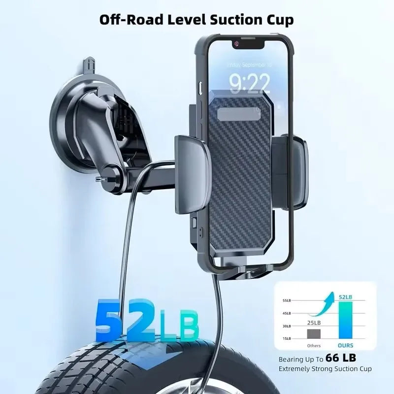 NUEVO Soporte Universal de Ventosa para Teléfono de Coche, Soporte para Móvil de Salpicadero o Parabrisas de Coche Giratorio 360° para Smartphones