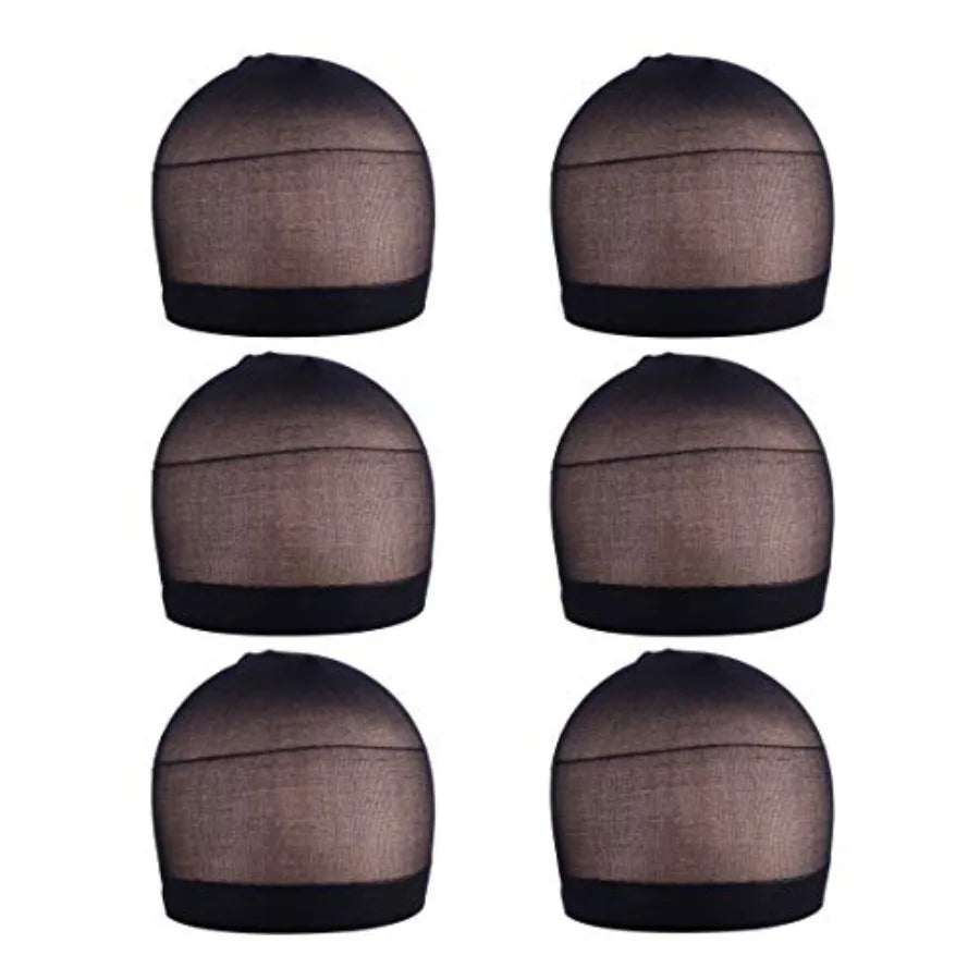 6 Pieces Stocking Wig Caps for Lace Front Wigs Nylon Mesh Wig Cap for Women
