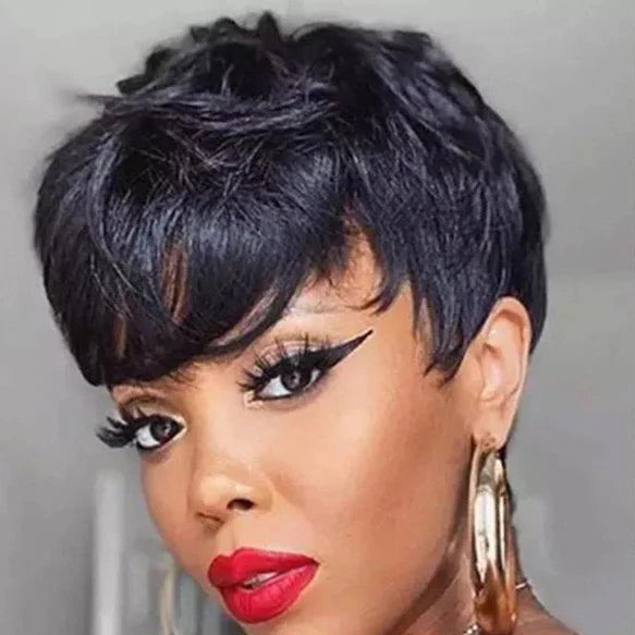 Perruque en cheveux humains coupe pixie