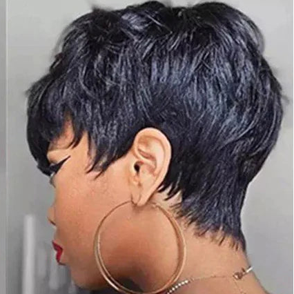 Perruque en cheveux humains coupe pixie
