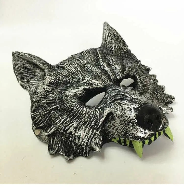 Halloween Wolf Head Mask Animal Gloves Cosplay Outfits Masquerade Funny  Headwear for Carnival Party Men Women