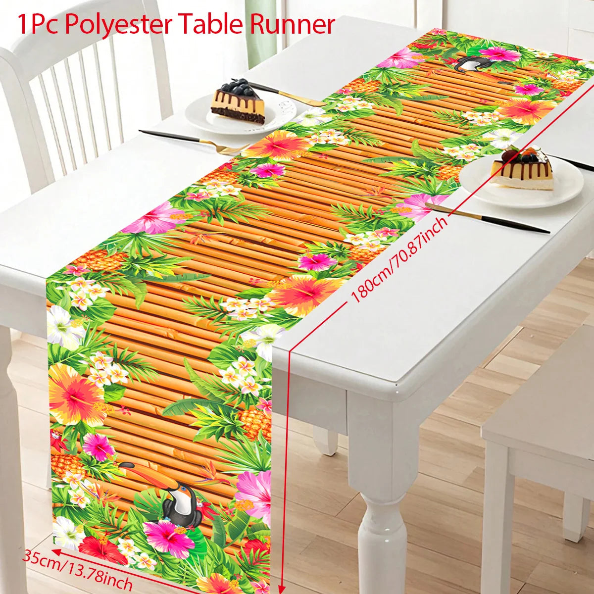 Hawaiian Garland Table Runner Hawaii Luau Tropical Party Decor Kids Favors Tableware ALOHA Summer Beach Birthday Party Supplies