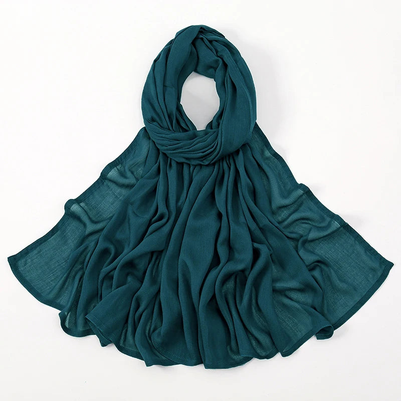 Hijabs musulmanes para mujer, pañuelos finos lisos, chales para mujer musulmana, pañuelo suave de viscosa y rayón, turbante islámico, diadema de 200x85cm