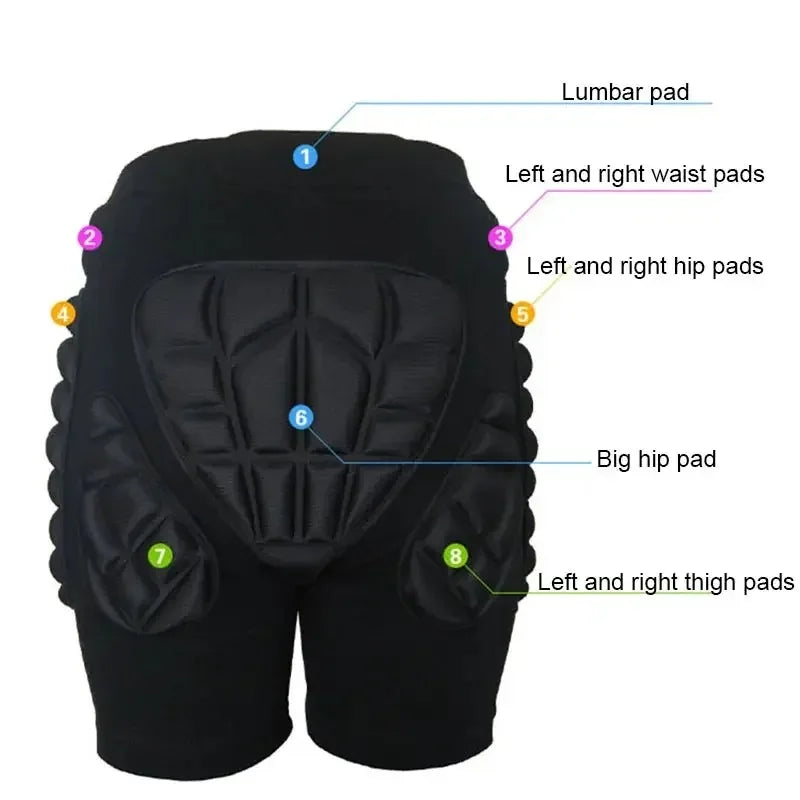 Pantalones cortos de esquí y snowboard, de EVA, con almohadilla protectora de cadera 3D para niños, equipo de protección para patinaje y equitación, protector acolchado resistente a caídas.