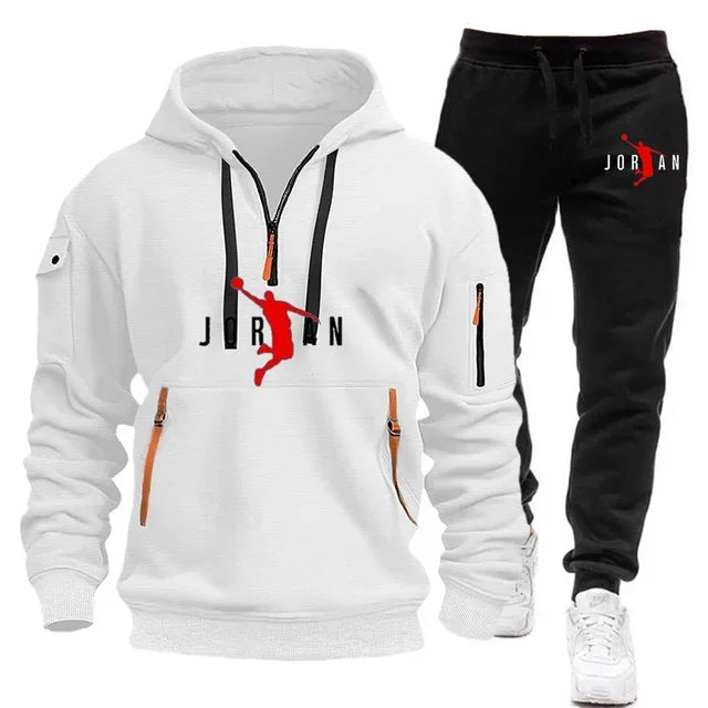 Autumn and winter new trend men's blazer + Tracksuit pants Fashion casual jogging print sportswear outdoor sportswear