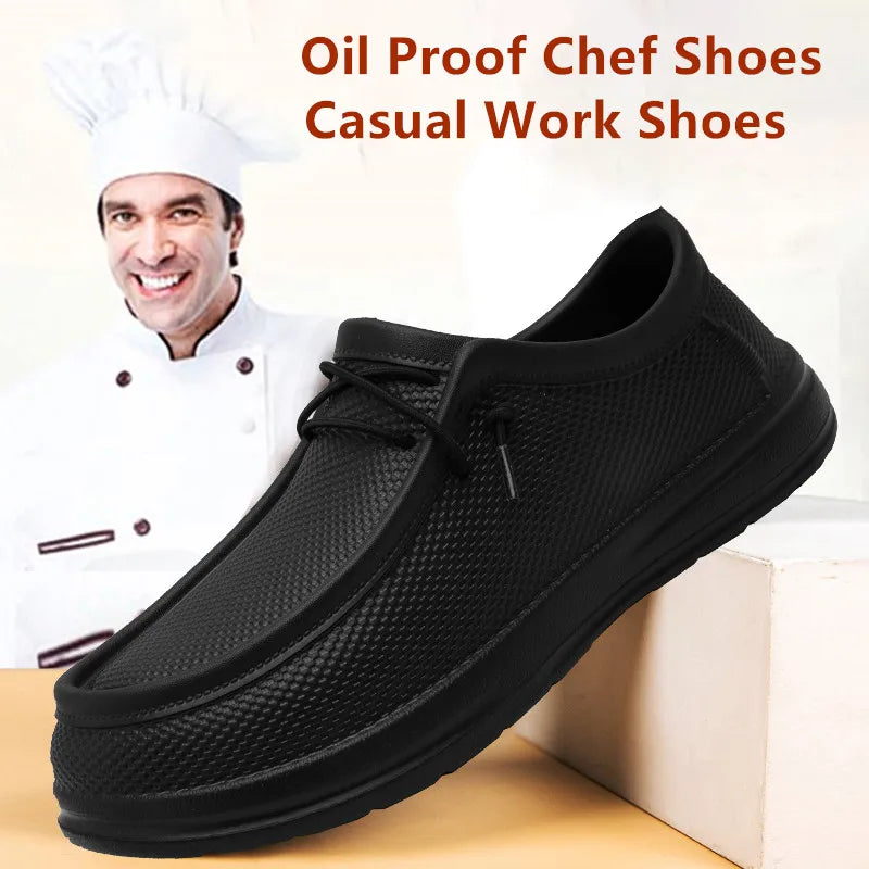 Men's Kitchen Working Shoes Non-slip Waterproof Chef Shoes  Fashion Men Casual Work Shoes Outdoor Water Shoes Plus Size 40-47