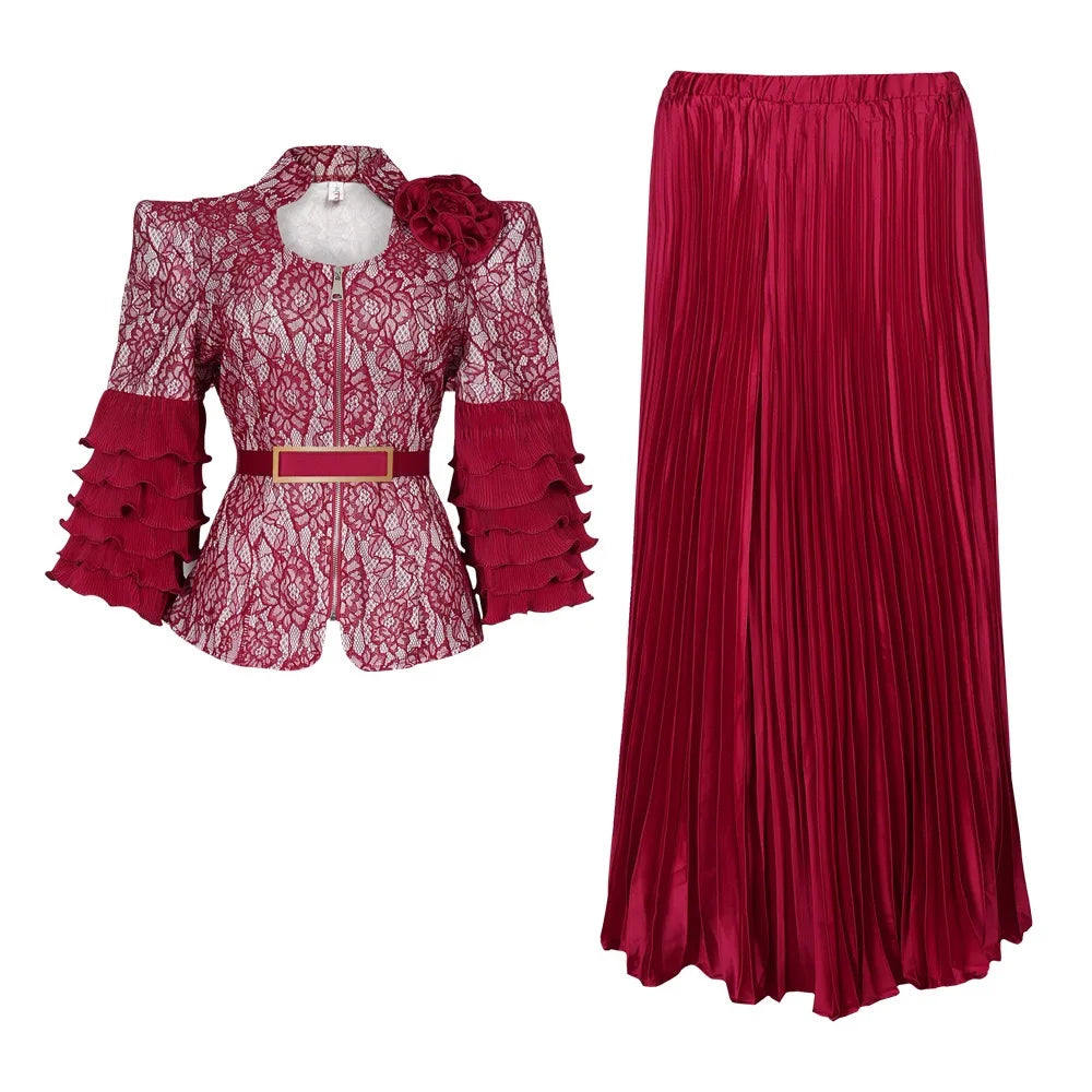 Luxury African Clothes for Women 2 PCS Sets New Tops And Skirts Suits Dashiki Ankara Turkey Outfits Gowns Wedding Wholesale