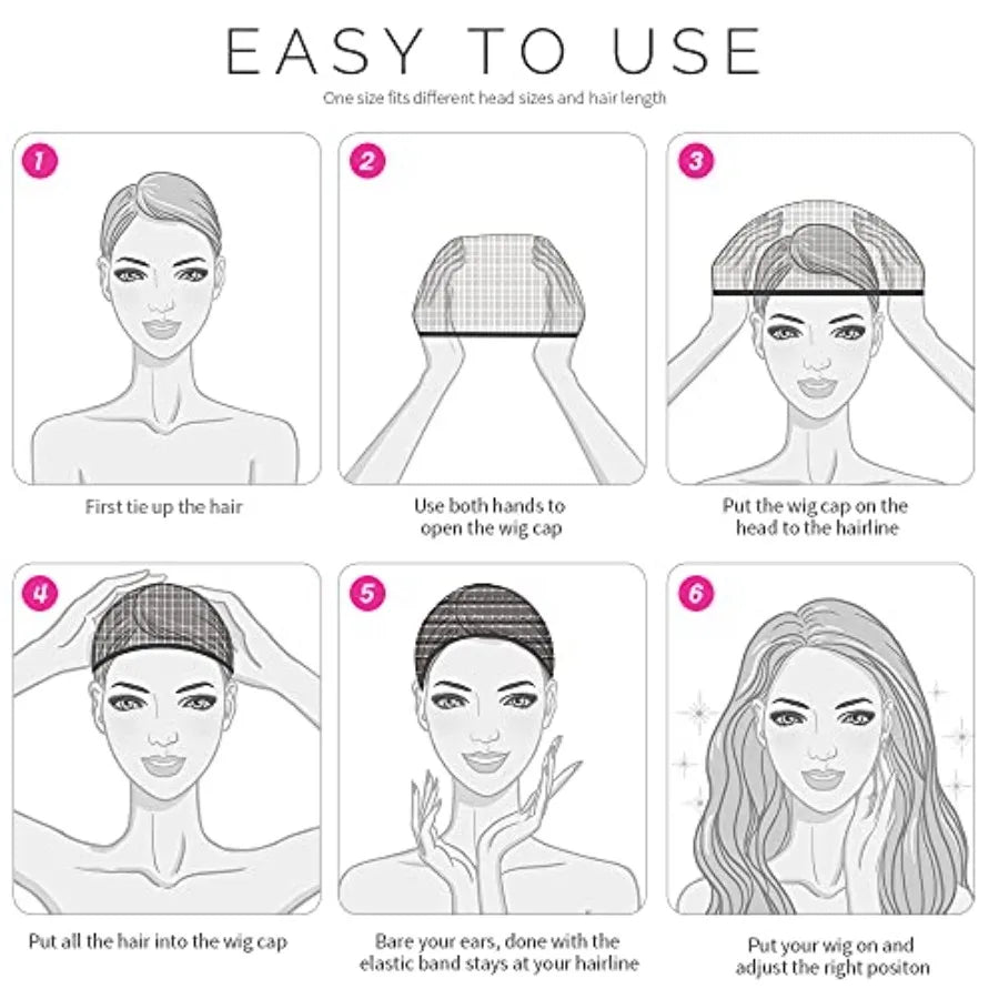 Wig Cap, s, 4 Pieces Stocking Wig Caps for Women Black