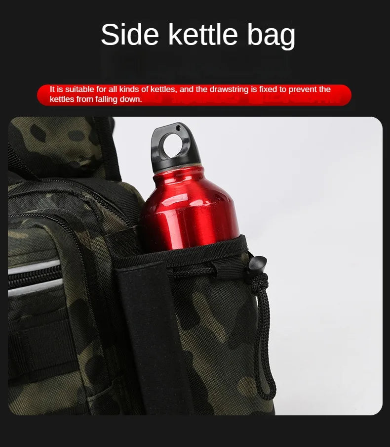 Fishing Tackle Backpack Lure Box Gear Storage Bag Fanny Pack for Men Fly Fishing Backpack with Rod Holder Sling Shoulder Bag