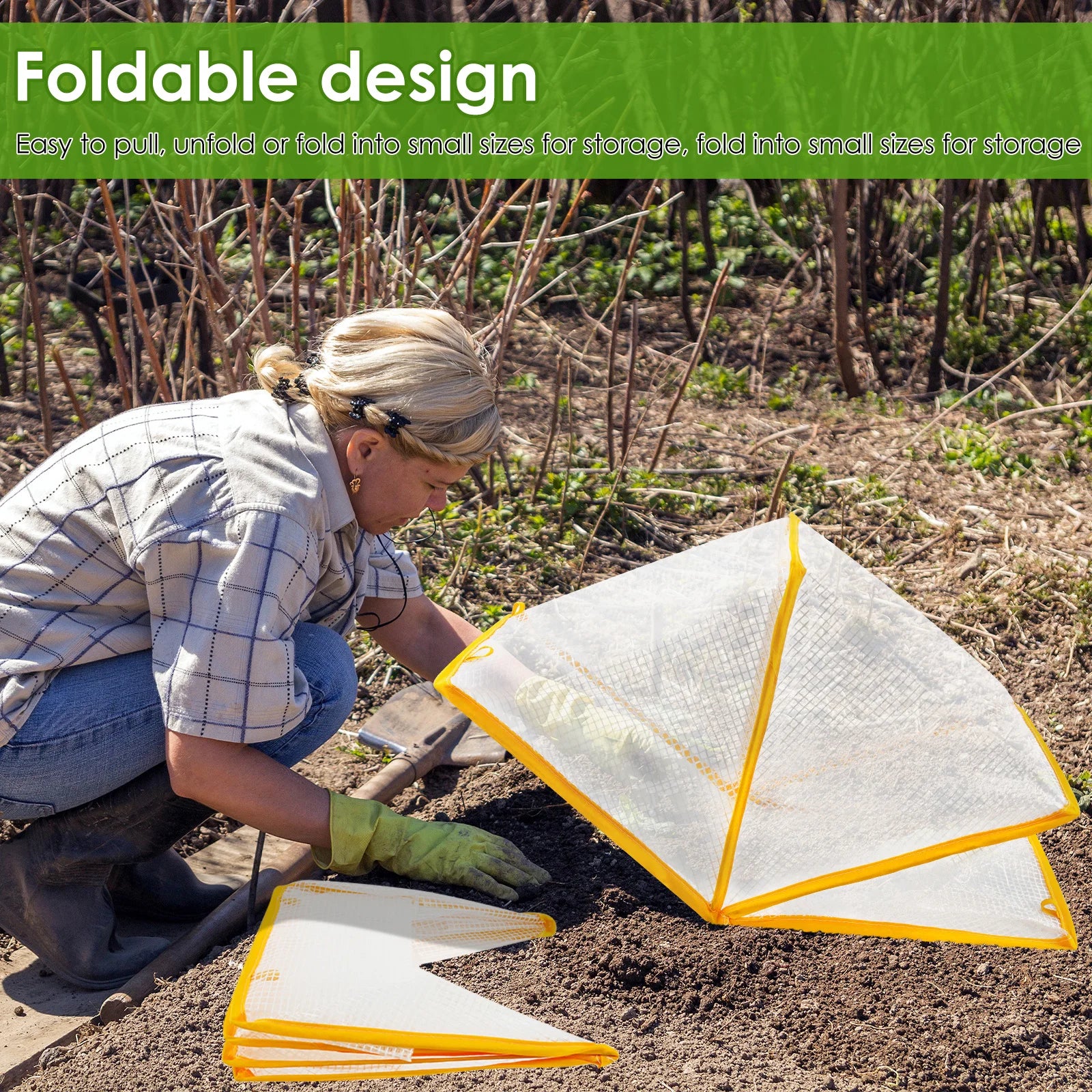 Greenhouse Cover Foldable Garden Vegetable Flower Insect-Proof Bird Portable Winter Warm Anti-uv Windproof Planting Greenhouse